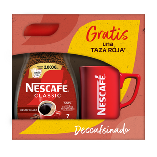 Café Nescafé Classic Descafeinado 200g + Taza Roja
