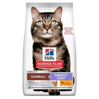 Hill's SCIENCE PLAN Aliment Sec pour Chat Hairball & Perfect Coat - Chat Adulte - Poulet 1.5kg