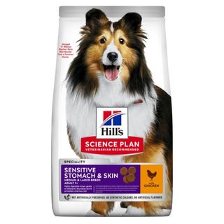 Hill’s Science Plan Aliment Pour Chien Adulte De Taille Medium Et Grande Sensitive Stomach and Skin Au Poulet 2.5kg