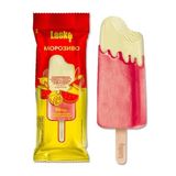Морозиво 90 г Laska з наповнювачем "лимон" в покритті з льоду зі смаком "кавун-спеції" п/ет
