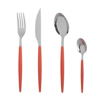Set 16 posate acciaio inox manico arancione - Marea