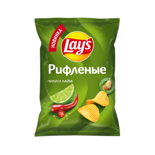 Чипсы Lay's рифленые чили и лайм 125 гр