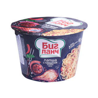 4607160451039 ლაფშა საქონლის ხორცით ცხარე სოუსით/ბიგ ლანჩ/90გრ