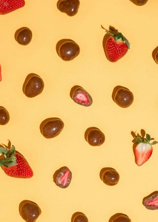 Fraises lyophilisées chocolat au lait