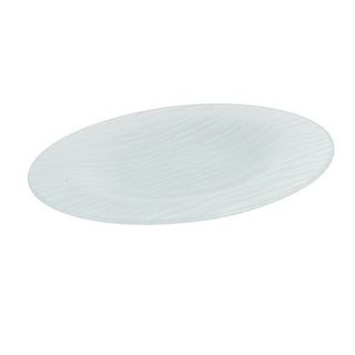 ASSIETTE VERRE 0095096 BLANC GIVRE OVAL STRIP L 20.0CM