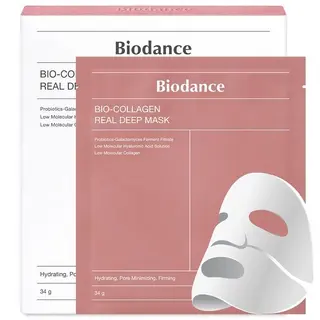 Biodance Máscara profunda Bio Collagen-Real, Máscara de Hoja Hidrogel, 4 piezas