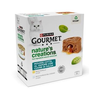Gourmet nature's creations mousse cat lattina multipack 8x85g mix carne e pesce