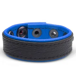 SAXOS Leather Cockring Blue Skórzany cockring premium z naturalnej miękkiej skóry niebieski