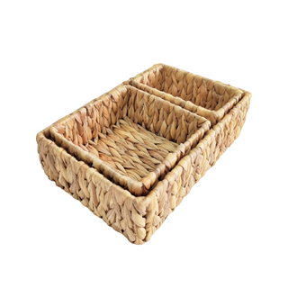 SET DE 3 PANIERS 0327014 DE RANGEMENT ROTIN 35X22X10CM
