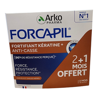 ARKOPHARMA FORCAPIL FORTIFIANT KERATINE+ ANTI-CASSE 2 + 1 MOIS OFFERT 67G B180 COMPRIMES