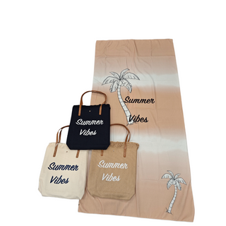 SET 1 SAC DE PLAGE 0327060 +SERVIETTE DE PLAGE SUMMER VIBES