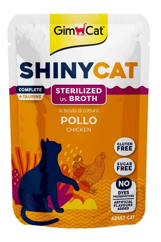 Gimcat Aliment Humide Chat Shinycat Sachet pour chat adulte Stérilisé poulet 70g