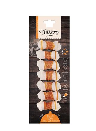 M-PETS - TRUSTY დახვეული ძვლები ქათმით, მეტი ხორცით 6.4 სმ