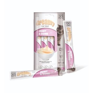 M-PETS - CREAMY კატის ფუნქციური სასუსნავი კრემი, სახსრებისა და ძვლებისათვის - საქონელი&ქათამი&ორაგული -60გ/4ც