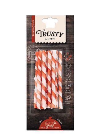 M-PETS - TRUSTY დახვეული ძვლები საქონლის ხორცით, მეტი ხორცით 12.7 სმ