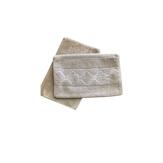 DRAP DE BAIN 0720107 SIMPLE AVEC MOTIF ARABESK50x30CM MARRON 100% COT