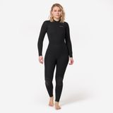Neopreno surf Mujer agua fría 4/3 mm 100 negro.XL Negro