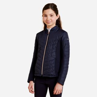 Chaqueta Equitación 500 Niños Azul Marino Cremallera Rosa Dorado.123 130cm 7 8A Azul