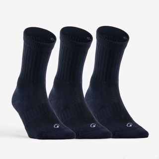 Calcetines altos de tenis Pack de 3 Artengo RS 500 azul marino.39/42 Azul