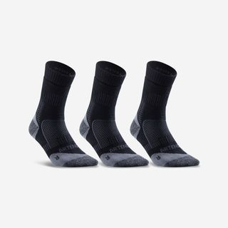 Calcetines altos de tenis Pack de 3 Artengo RS900 negro.39/42 Negro