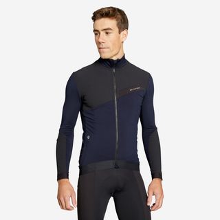 Maillot ciclismo MTB manga larga entretiempo hombre Rockrider Xc azul.L Azul