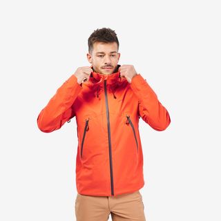 Chaqueta impermeable montaña y trekking Hombre Quechua MH500.L Naranja