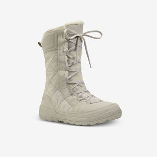 Botas de nieve y apreski impermeables cordones Mujer Quechua SH500.39 . beige