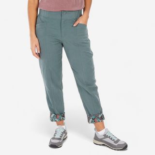 Pantalón de montaña y trekking lino Mujer Quechua NH500.42 (L31) Verde