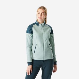 Chaqueta polar de montaña y nieve con capucha Mujer Quechua SH500 Mountain.S Verde
