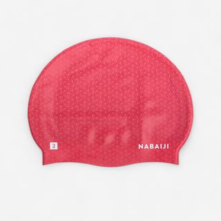 Gorro Natación Rojo Rosa Geo Silicona Talla Única.Talla única Rosa