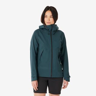 Chaqueta impermeable de montaña y trekking con capucha Mujer Quechua MH500.3XL Verde