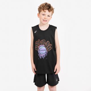 Camiseta baloncesto sin mangas niño TS500 fast negro.151 160cm12 13A Negro