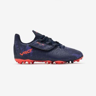 Botas de fútbol niño de tira autoadherente Viralto I EASY MG/AG Azul Oscuro.33 Azul