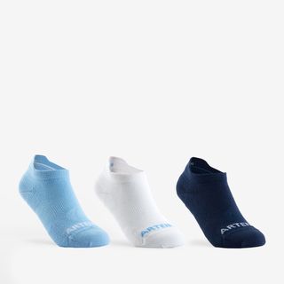 Calcetines bajos tenis niños Artengo RS 160 azul blanco en lote de 3 pares.31/34 Azul