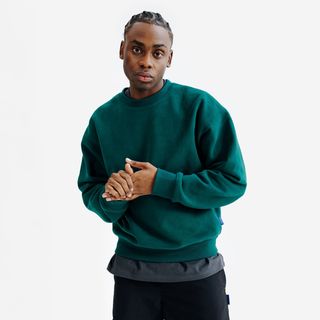 Sudadera de cuello redondo hombre, Elementals, verde.L Verde