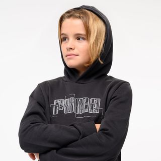 Sudadera Niños Negro Estampado Capucha.140cm 9 10A Negro