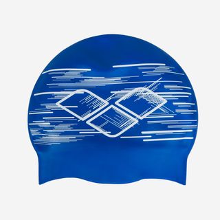 Gorro Natación Arena Swim Cap Azul Blanco Silicona Reversible.Talla única