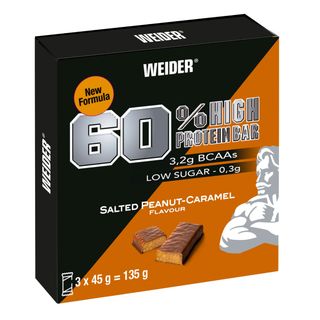 Pack x3 Barritas Proteínas 60 % Caramelo Mantequilla Cacahuete.Talla única