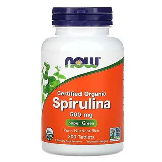 Complément alimentaire Spiruline, Spiruline, Now Foods, 500 mg, 200 onglet.