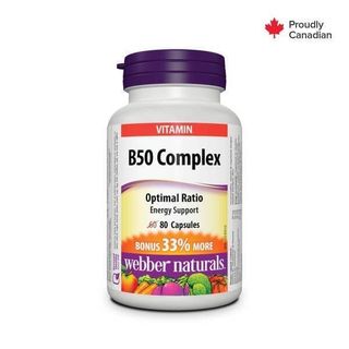 Webber Naturals B50 Complex Capsules, 80 Count