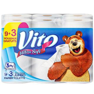 Papier Hygiénique Jumbo 3 Plis Vito – 9 unités