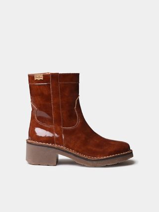 Cuiro 36 Botines De Mujer En Piel Charol Con Cremallera Lateral