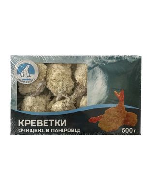 Креветка Vannamei Butterfly 21\25 с\м чищена в паніровці 500г