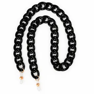 Chainette de lunettes noire à maillons larges