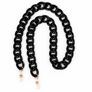 Chainette de lunettes noire à maillons larges