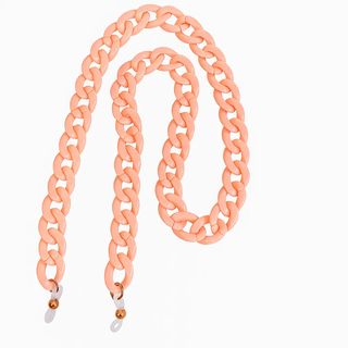 Chainette de lunettes corail à maillons larges