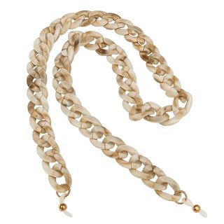 Chainette de lunettes effet marbré beige à maillons épais