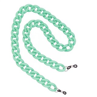 Chainette de lunettes vert menthe à maillons larges