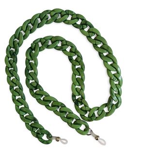 Chainette de lunettes verte à maillons larges