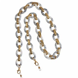 Chainette de lunettes gris marbré et or à maillons élégants